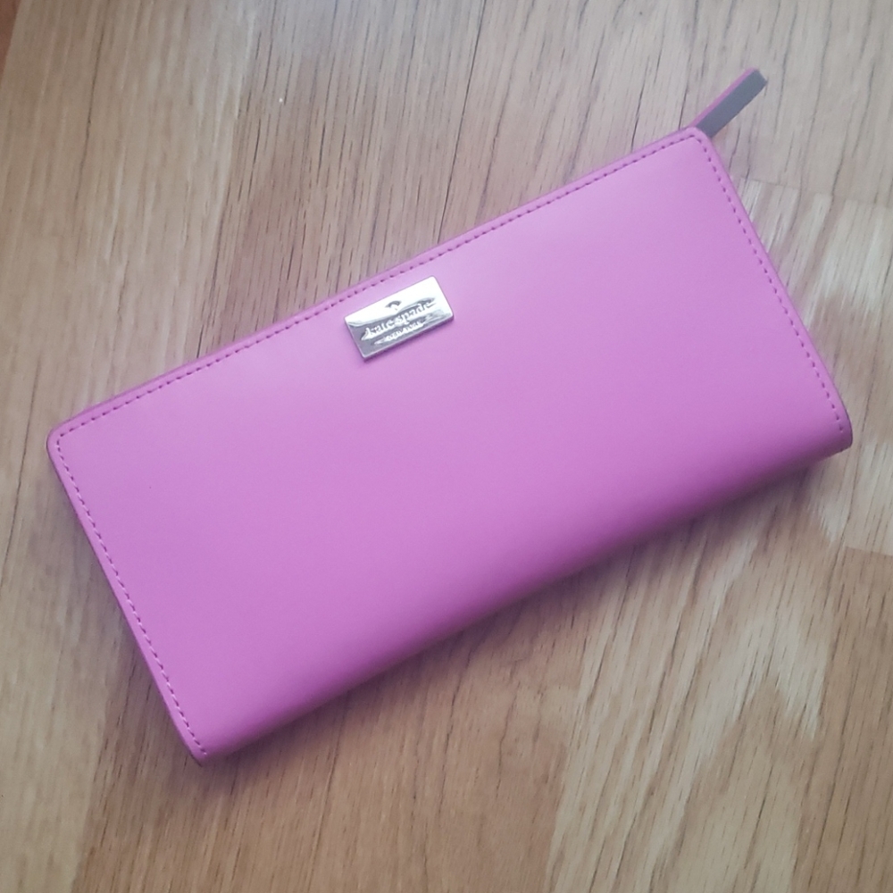Kate Spade Pink Leather Long Wallet